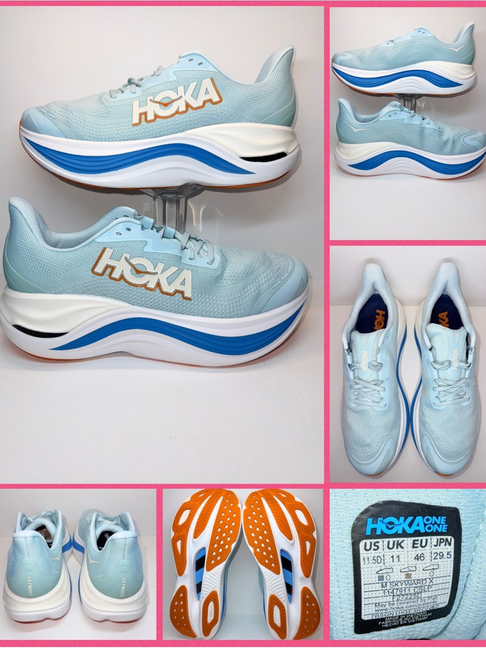 HOKA SKYWARDX  Light Blue & Blue Athletic Running Shoes